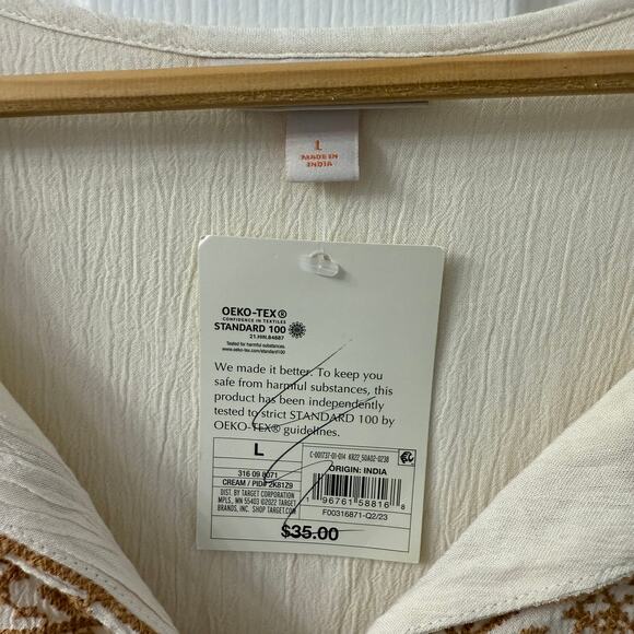 Elegant Cream Embroidered Dress - Picture 4 of 5